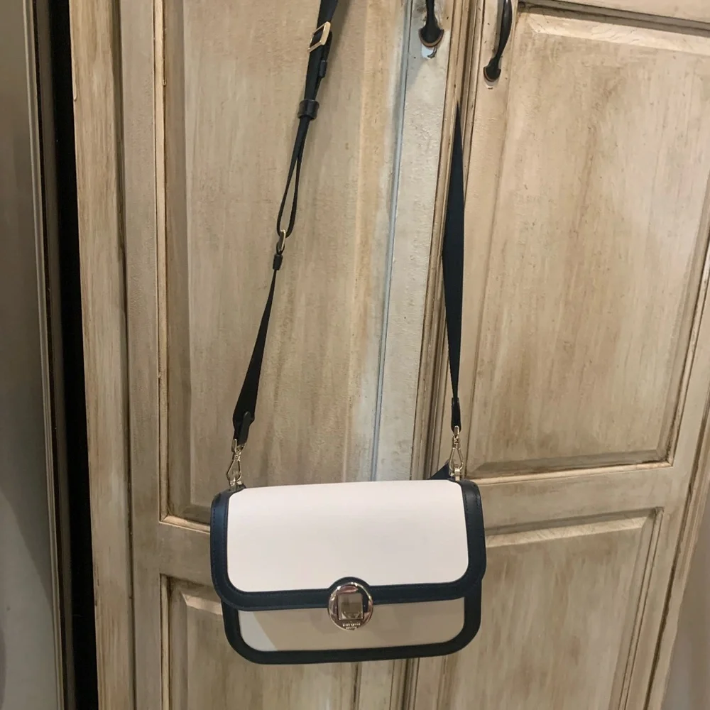 Elegant White and Black Crossbody Bag NWOT - Picture 1 of 5